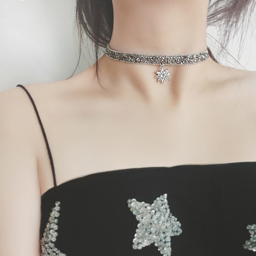 超仙雪花冰花choker女项圈颈链