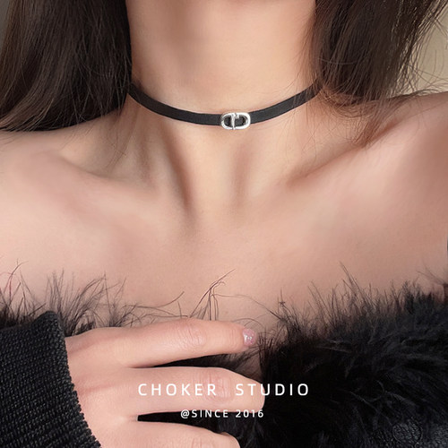 CD黑色锁骨链choker女项圈