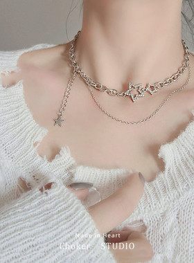 ins嘻哈星星项链女潮小众设计感