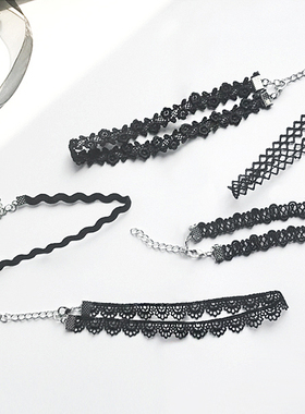 choker蕾丝颈链项圈女短款脖子饰品项链 百搭颈带日韩锁骨链包邮