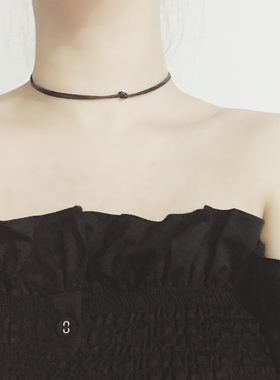 极简锁骨项链choker黑色颈链项圈女颈带简约百搭chocker原宿学生