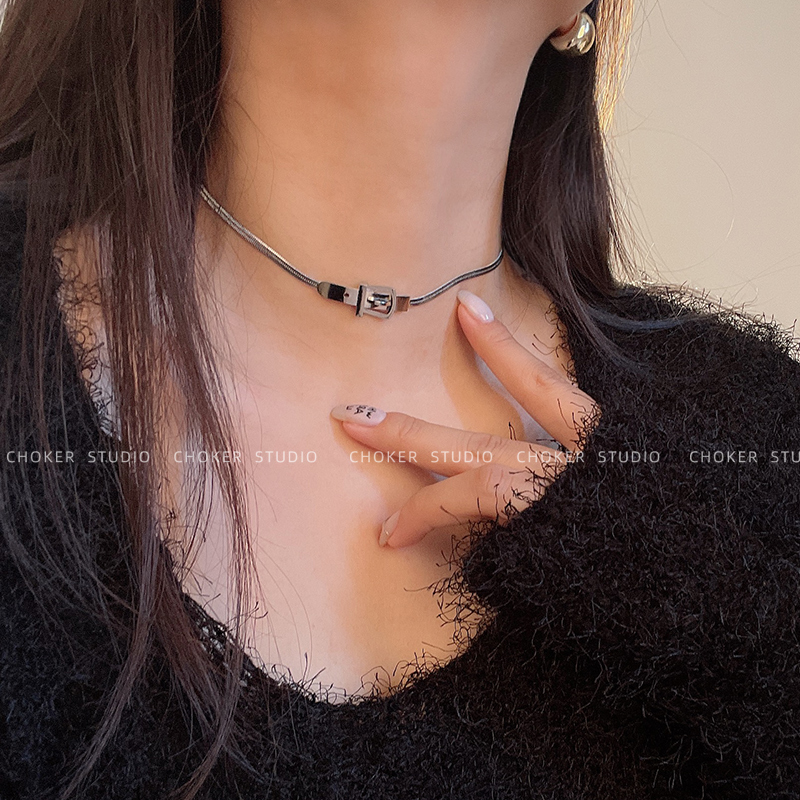 不掉色钛钢金属风choker