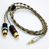 丝带奥丁镀银 3.5mm转双莲花连接线一分二RCA音频信号线