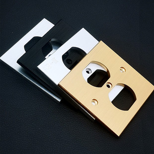 亚适86型 HiFi美标铝合金两位墙插美式电源插座面板荷宝瓦特通用