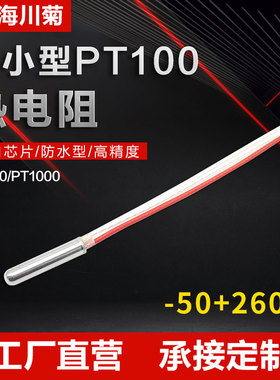 3MM超微型PT100铂热电阻温度传感器2线3线4线PT1000德国感温探头