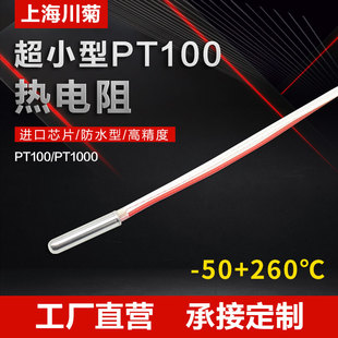 3MM超微型PT100铂热电阻温度传感器2线3线4线PT1000德国感温探头