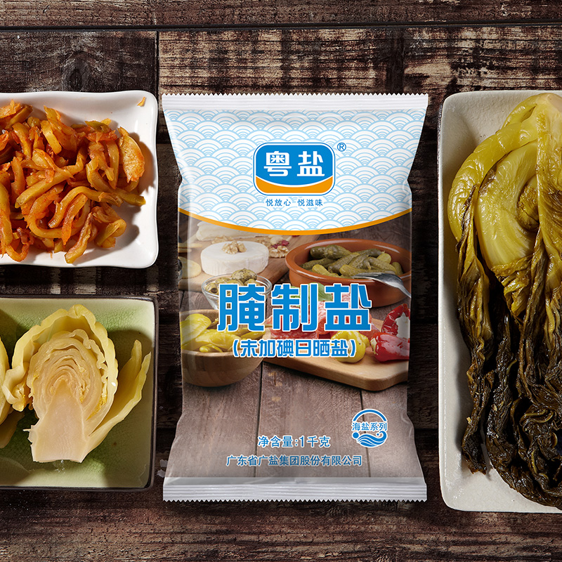 粤盐腌制盐粗粒盐食用海盐无碘