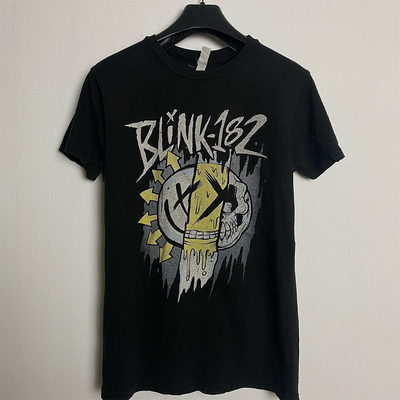 blink-182短袖朋克纯棉t恤落肩款
