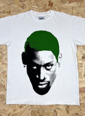 Dennis Rodman丹尼斯罗德曼人像印花短袖美式复古VTG高街潮牌T恤