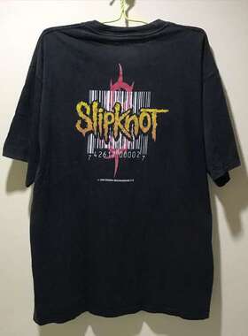 活结乐队Slipknot复古潮牌短袖创意设计潮牌oversize字母T恤男女