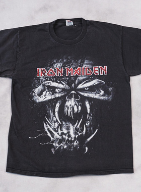 Iron Maiden铁娘子乐队重金属美式复古vintage高街潮牌短袖T恤男