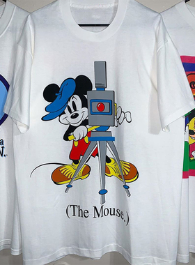 2025夏季新款ins超火潮牌oversize米老鼠短袖T恤男女情侣款高街棉