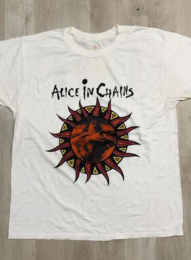 Alice In Chains乐队古着短袖男女ins超火高级感重磅潮牌OS风T恤