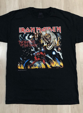 Iron Maiden铁娘子乐队摇滚短袖美式复古vintage高街宽松纯棉t恤