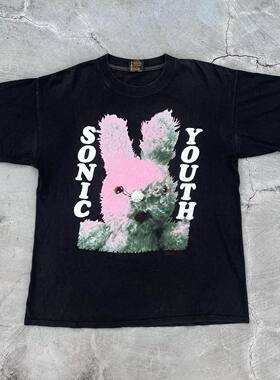 SonicYouth音速青年摇滚乐队美式复古VTG高街潮牌纯棉短袖T恤男女