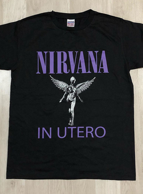 NIRVANA涅槃乐队天使短袖古着感潮牌vintage高街美式休闲男女T恤