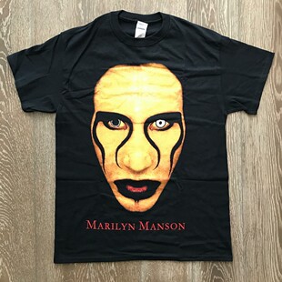 Marilyn Manson玛丽莲曼森摇滚短袖男女美式复古高街潮牌落肩t恤