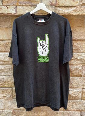 Marilyn Manson玛丽莲曼森美式复古VTG高街休闲潮牌小领口短袖T恤