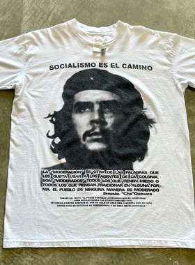 古巴革命英雄Che Guevara切·格瓦拉头像vintage高街潮牌短袖t恤