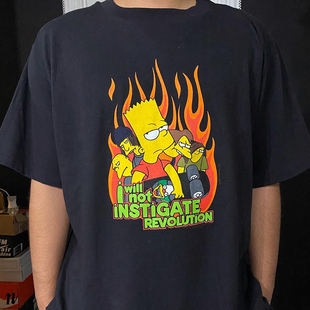 辛普森一家The Simpsons卡通动漫短袖vintage高街休闲潮牌纯棉T恤