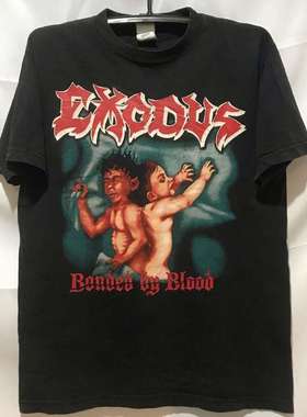 EXODUS朋克摇滚乐队重磅棉短袖街头潮牌小众质感重磅男女OS风T恤