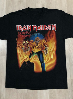 Iron Maiden铁娘子乐队短袖T恤美式复古vintage高街潮牌纯棉半袖