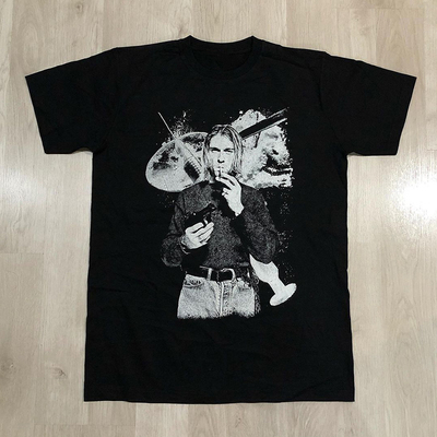 美式复古涅槃乐队短袖纯棉T恤