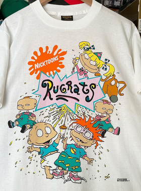 Rugrats in Paris小鬼巴黎行卡通动漫美式复古VTG高街潮牌短袖t恤