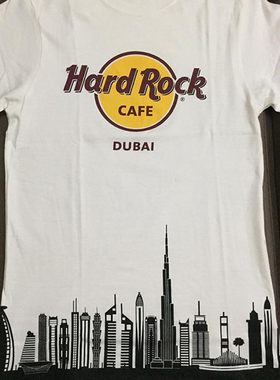 hardrock dubai摇滚风重磅个性短袖男女潮牌OS风街头质感休闲T恤