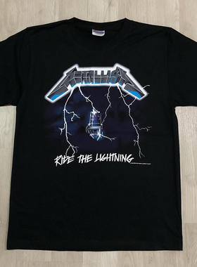 Metallica金属乐队美式复古摇滚oversize高街潮牌纯棉短袖T恤男女