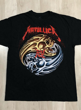 METALLICA重金属乐队摇滚短袖潮牌vintage高街美式复古重磅棉T恤