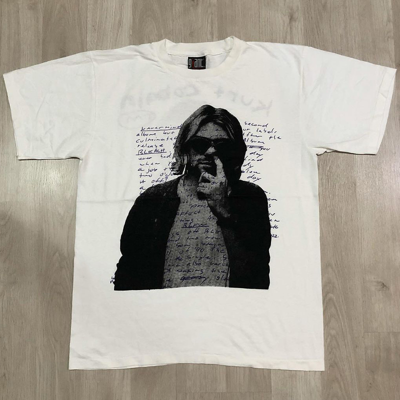 涅槃乐队短袖美式复古人像T恤棉