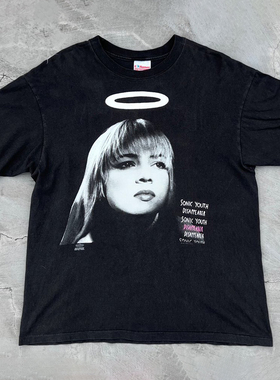 Sonic Youth音速青年摇滚乐团vibe高街潮牌复古重磅棉短袖t恤男女