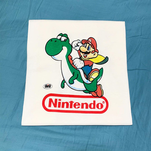 Super Mario Bros超级玛丽欧兄弟卡通印花短袖vintage高街纯棉T恤
