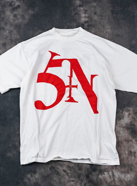 NIИ九寸钉乐队欧美复古vintage高街潮牌短袖男女同款纯棉质感T恤