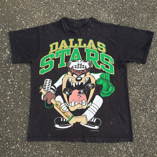 DALLAS STARS古着小领口设计感短袖男女潮牌OS风情侣款纯棉T恤