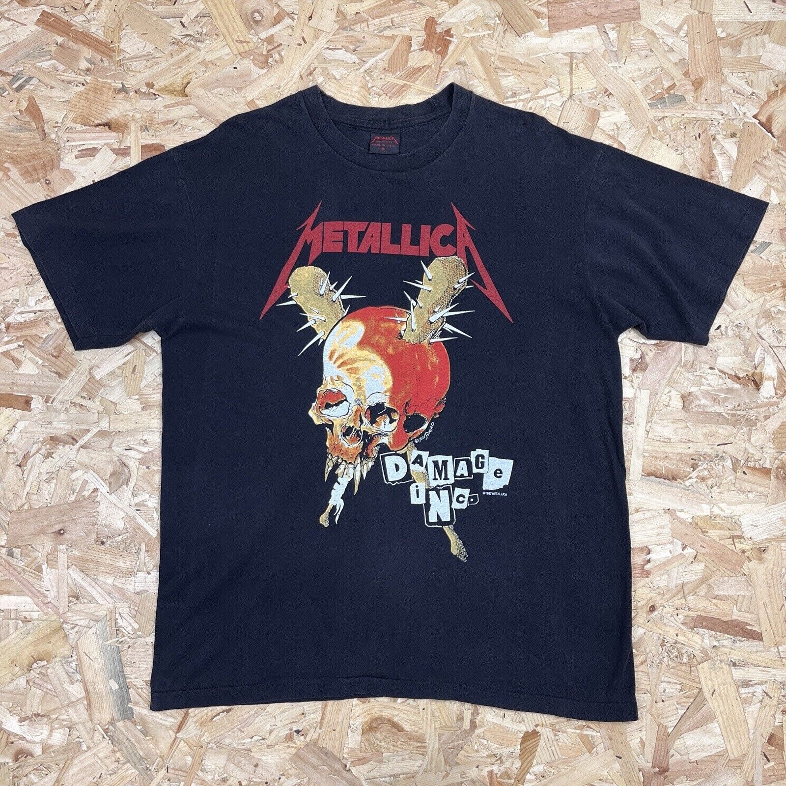 Metallica金属乐队美式复古摇滚VTG高街潮牌重磅纯棉短袖T恤男女 - 实物图