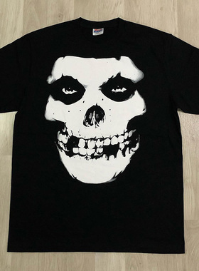 The misfits乐队美式复古cec朋克风潮牌oldschool男女短袖纯棉T恤