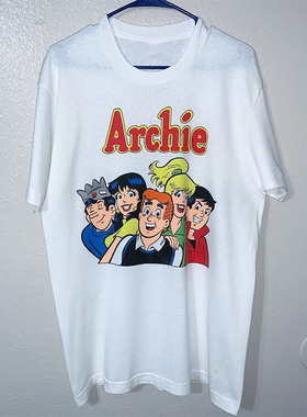 ARCHIE美式休闲卡通动漫印花短袖男女情侣装VTG高街学院风纯棉t恤