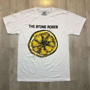 滚石乐队美式休闲印花短袖男女情侣款vintage高街古着潮牌纯棉t恤