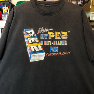 PEZ皮礼士糖果印花短袖男女美式复古oversize高街休闲潮牌纯棉T恤