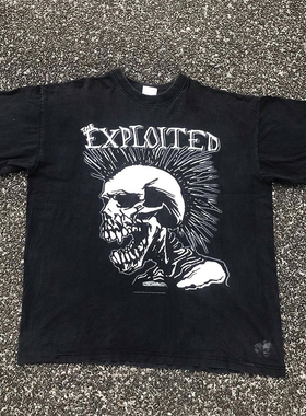 THE EXPLOITED乐队硬核朋克摇滚短袖美式复古VTG高街潮牌纯棉T恤
