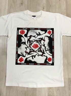 Red Hot Chili Peppers红辣椒乐队美式复古VTG高街潮牌短袖T恤棉
