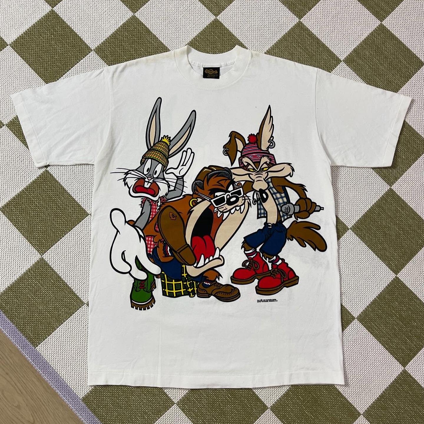 Looney Tunes乐一通兔八哥卡通动漫短袖美式复古VTG高街潮牌T恤棉