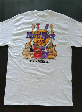 hard rock Losangeles摇滚风短袖男女设计感简约潮牌oversizeT恤