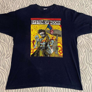 System Of A Down摇滚乐队另类金属vtg高街潮牌美式复古短袖T恤棉