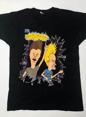 Beavis and Butt-head瘪四与大头蛋vintage短袖男女潮牌宽松棉T恤