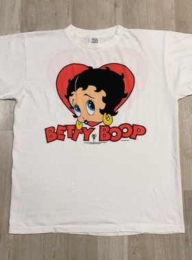Betty Boop贝蒂娃娃美潮复古oversize卡通印花短袖男女情侣款T恤