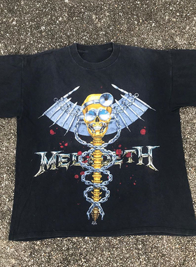 Megadeth重金属乐队摇滚美式复古vintage高街休闲潮牌百搭短袖T恤