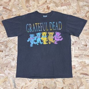 Grateful Dead感恩而死乐队卡通小熊vintage复古纯棉圆领男女T恤
